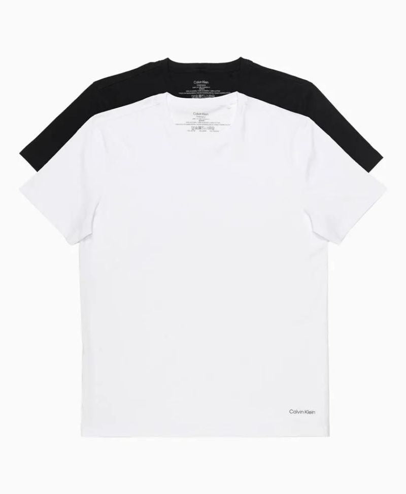 Kit 2 Camiseta Preta e Branca Masculina Crew-Neck - Calvin Klein