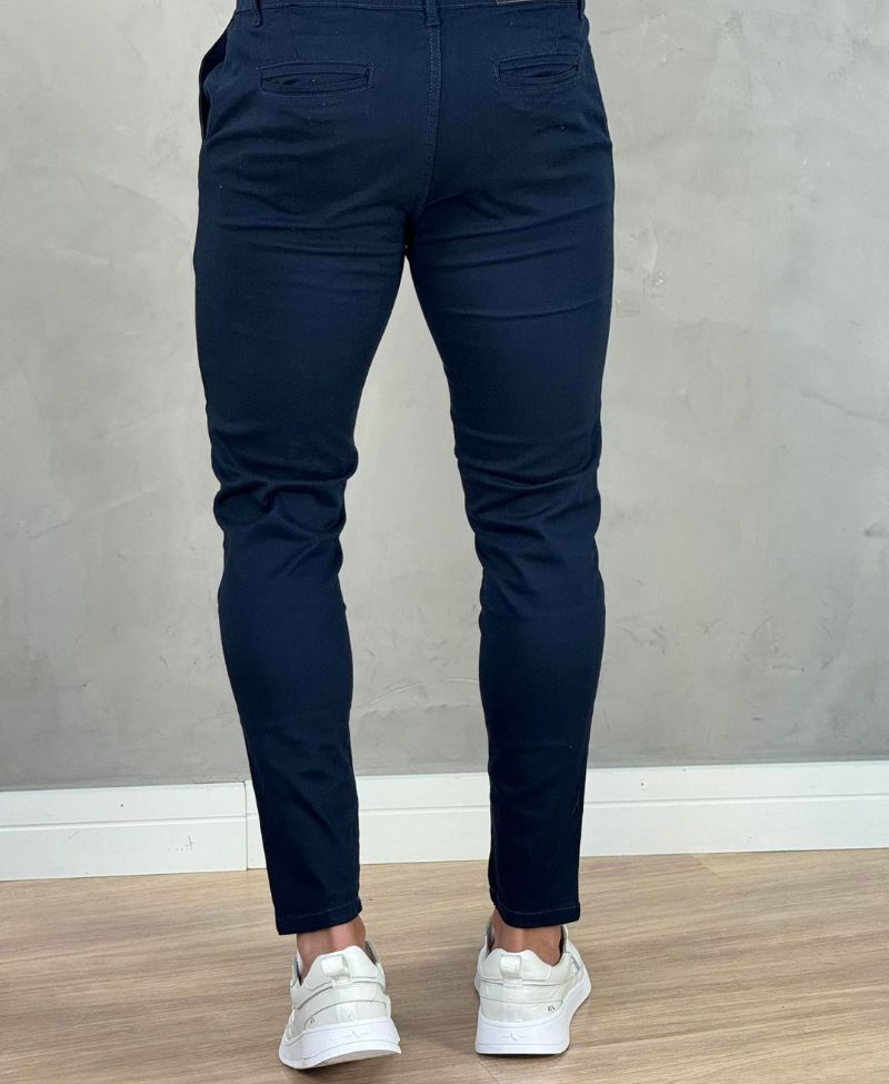 Kit 2 Calças Alfaiataria Sarja Azul e Chumbo Masculino Super Skinny - Codi Jeans