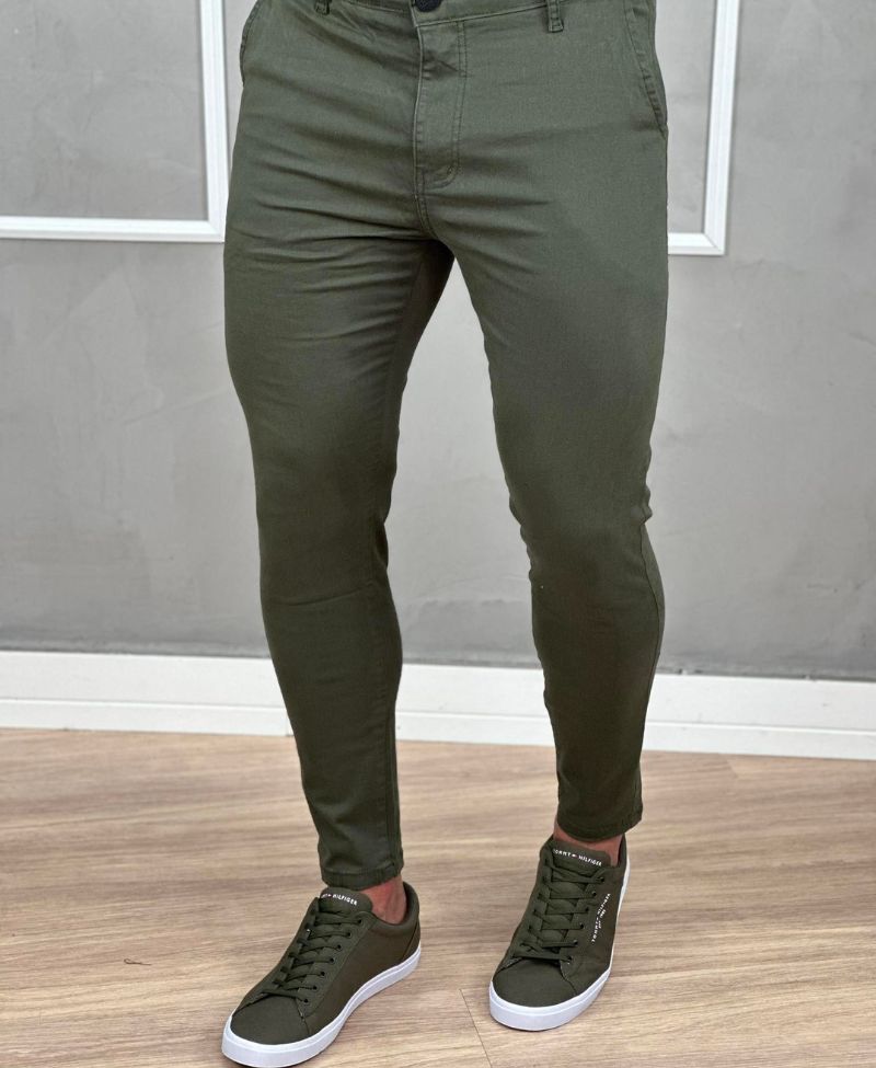 Kit 2 Calças Alfaiataria Verde e Caqui Masculino Super Skinny - Codi Jeans