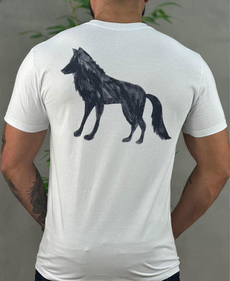 Kit 2 Camiseta Branca e Azul Masculino Básica - Acostamento