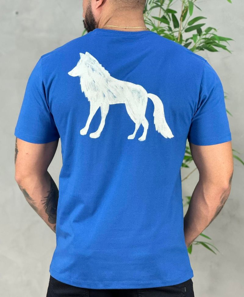 Kit 2 Camiseta Branca e Azul Masculino Básica - Acostamento