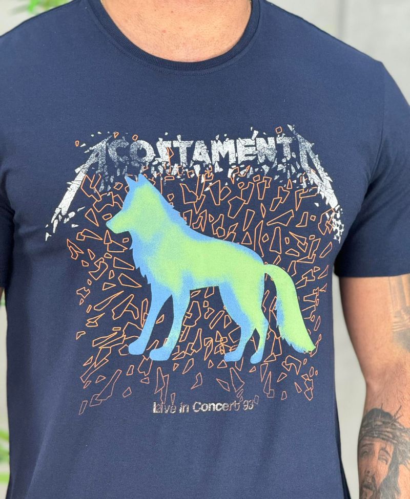 Kit 2 Camiseta Azul escuro e Verde Hortelã Masculino Básica - Acostamento