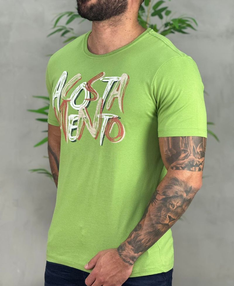 Kit 2 Camiseta Azul escuro e Verde Hortelã Masculino Básica - Acostamento
