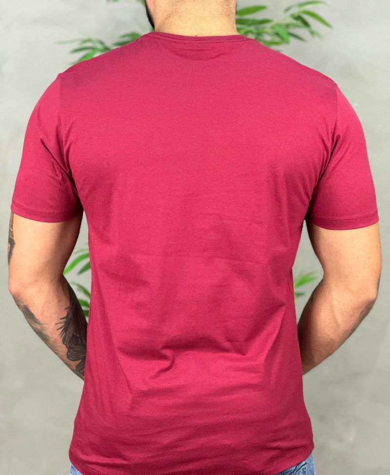 Kit 2 Camiseta Bordo e Branca Masculino Básica - Acostamento