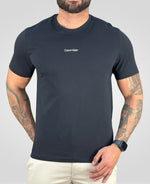 Camiseta Preta Masculina Malha Flamê - Calvin Klein