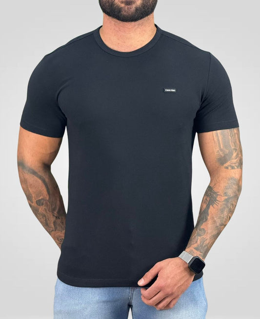 Camiseta Preta Masculina Piquet - Calvin Klein