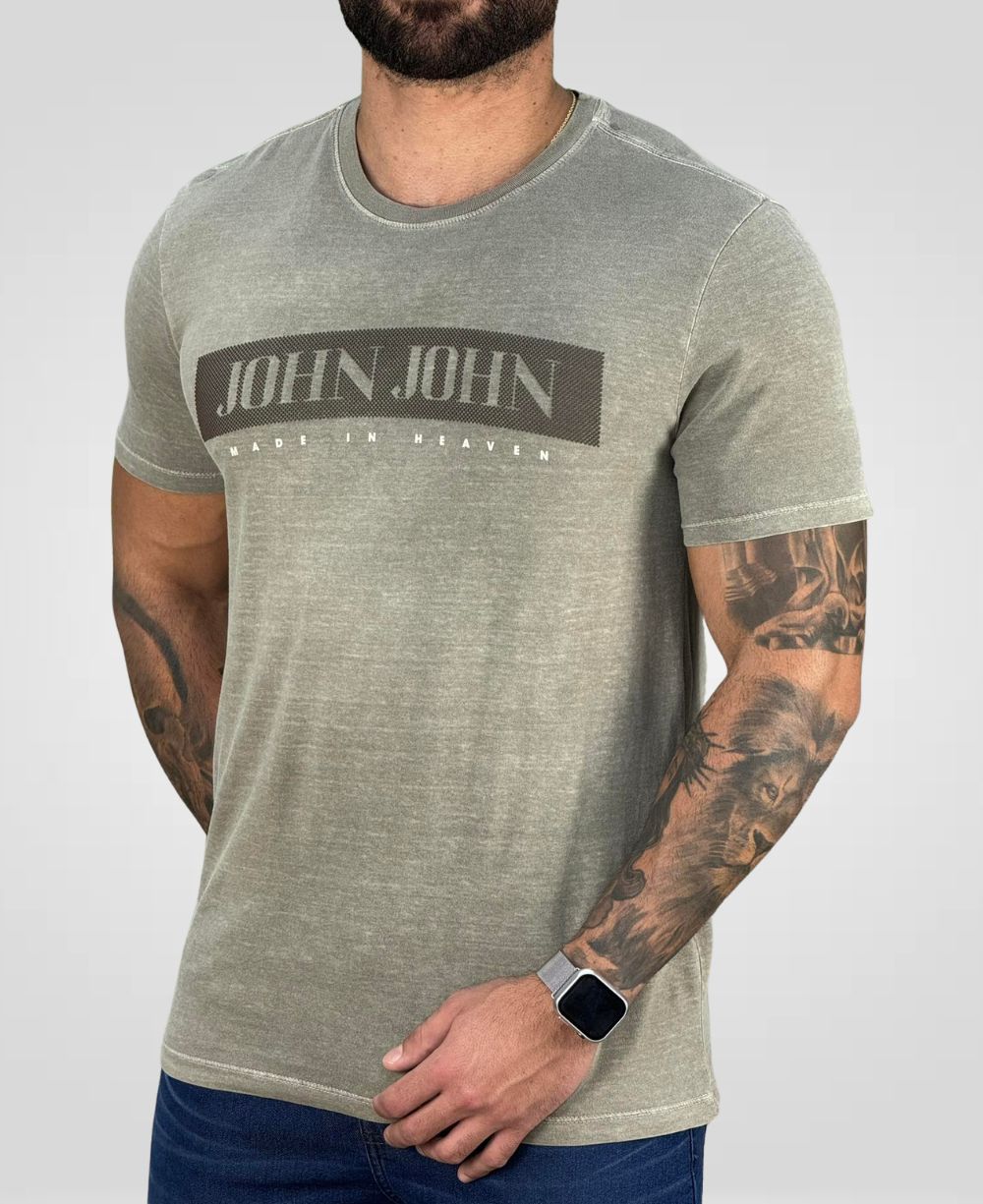 Camiseta Bege Médio Masculina Sl Micro - John John