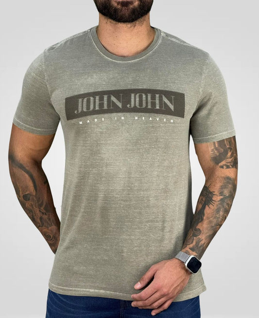 Camiseta Bege Médio Masculina Sl Micro - John John