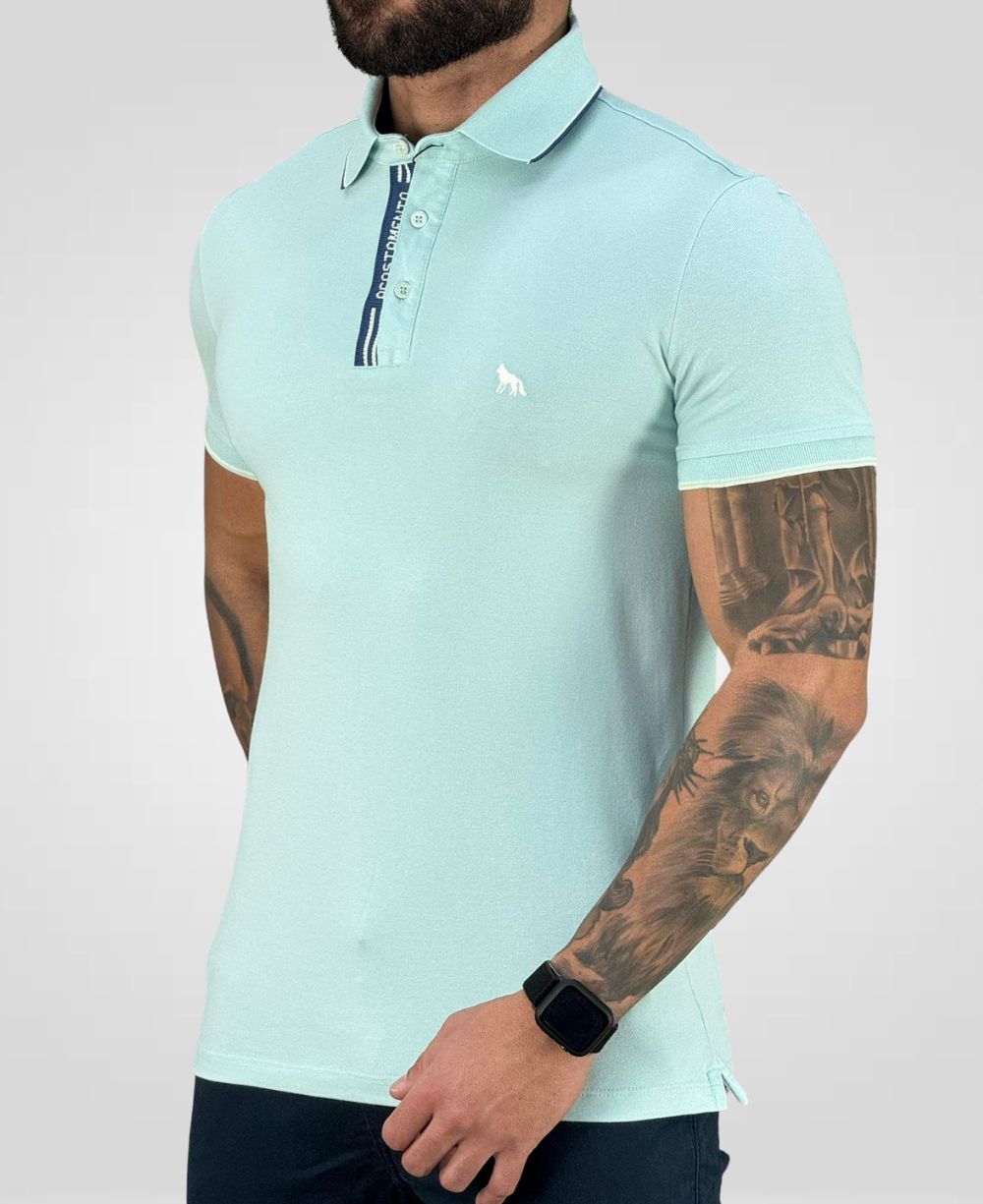 Camisa Polo Verde Urbano Masculina Duble Line - Acostamento