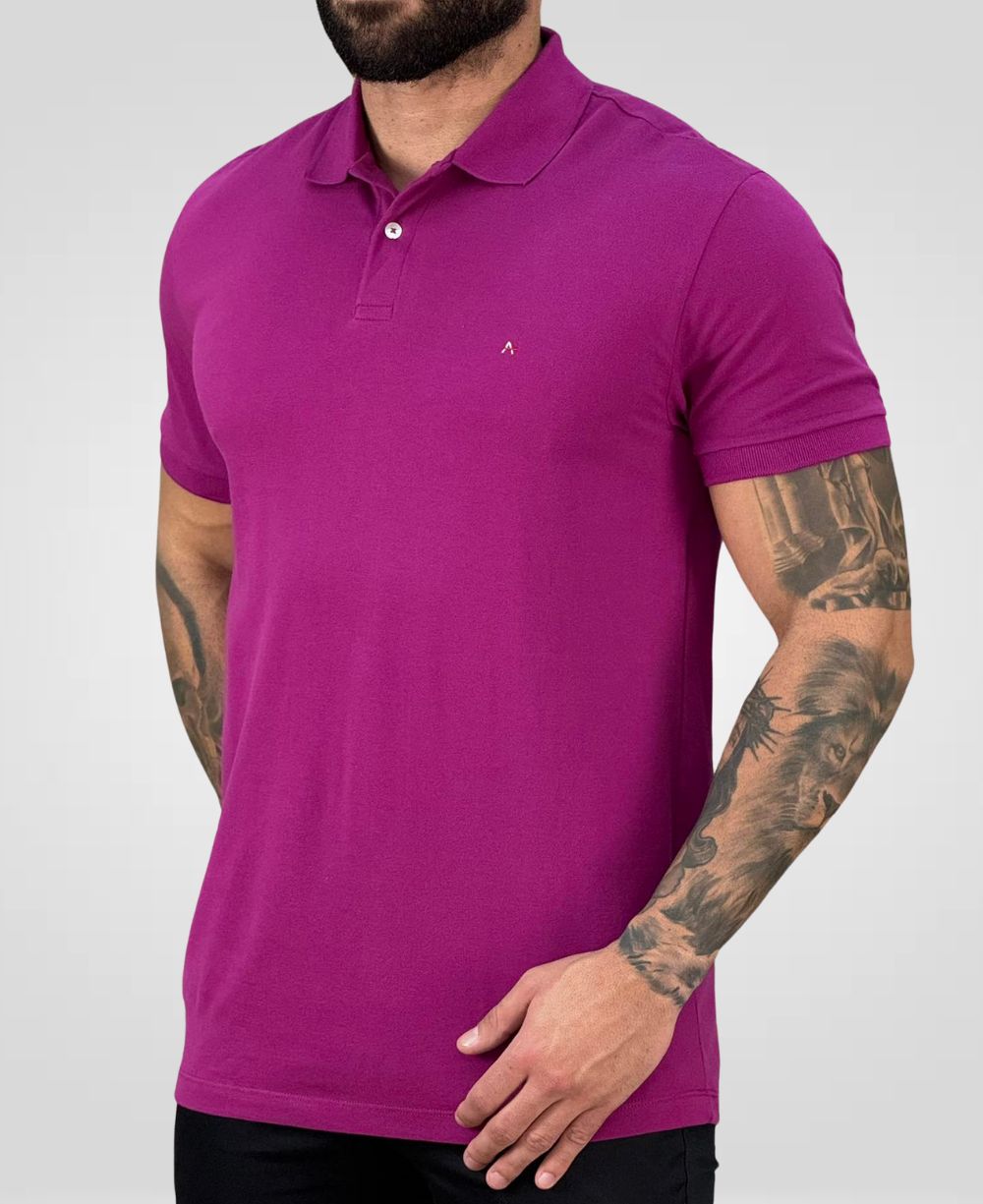 Camisa Polo Rosa Orquidea Masculina Piquet - Aramis