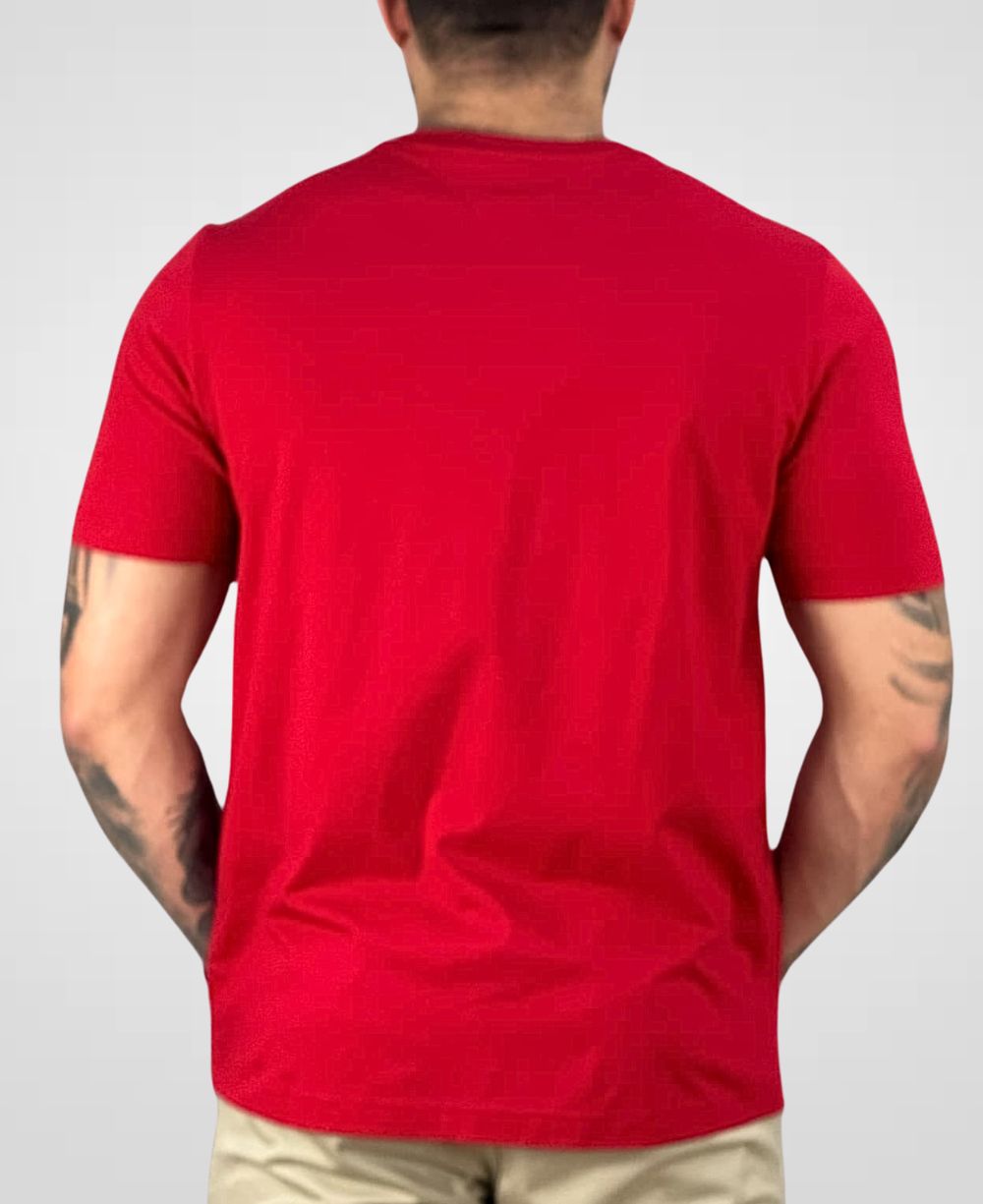 Camiseta Vermelha Painel Logo Bordado Masculina Regula Fit - Tommy Hilfiger