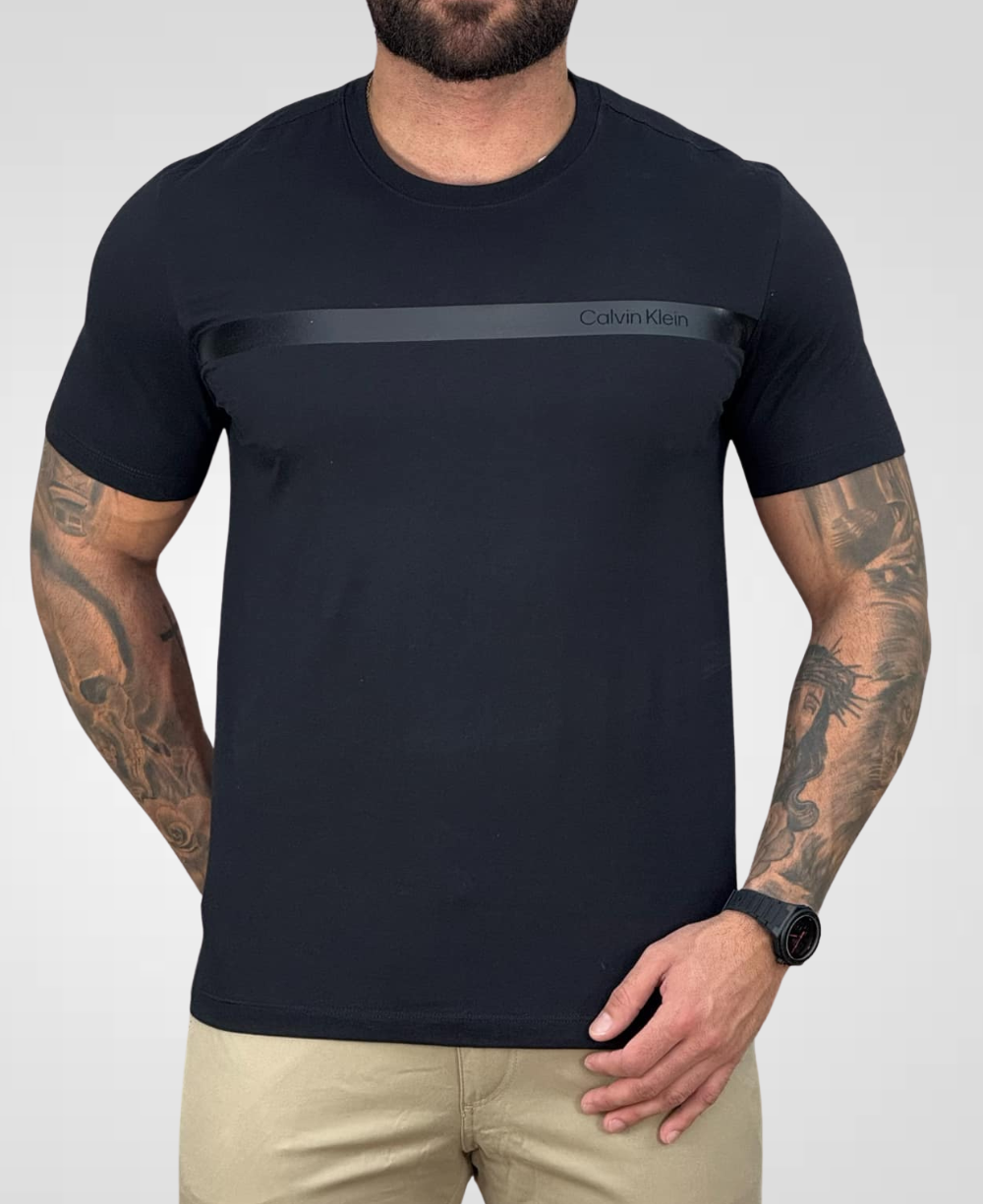 Camiseta Preta Masculina Palito Gel - Calvin Klein