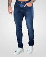 Calça Jeans Escuro Masculina Lisa Slim - Keep Work