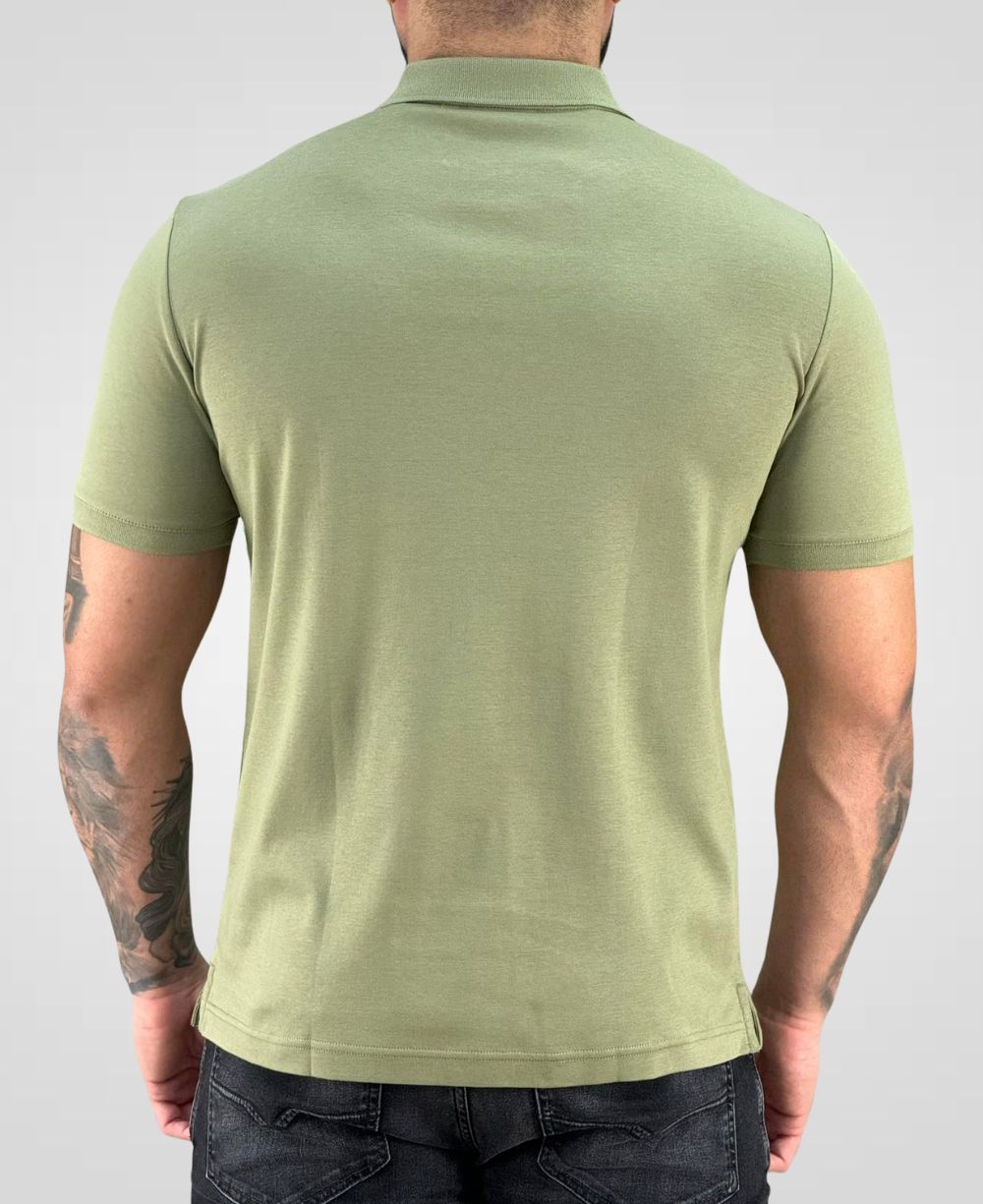 Camisa Polo Verde Musgo Masculina Smooth - Calvin Klein