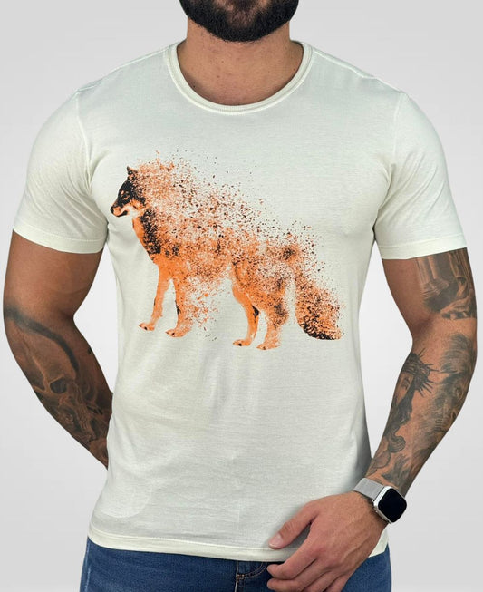 Camiseta Off White Casual Masculina Wolf Brush - Acostamento