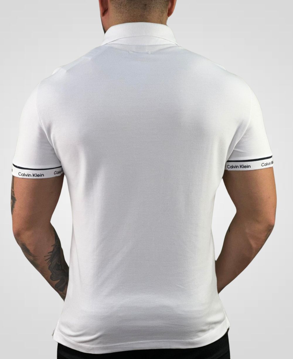 Camisa Polo Branca Masculina Logo handle - Calvin Klein