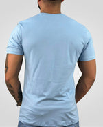 Camiseta Azul Sky Casual Masculina String Art - Acostamento