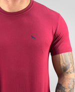 Camiseta Bordo Casual Masculina Lobo Costas - Acostamento