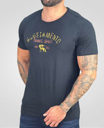 Camiseta Preta Casual Masculina React Mc - Acostamento