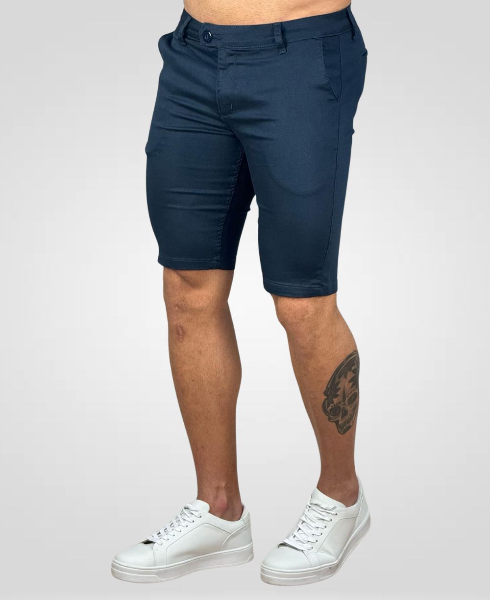 Bermuda Alfaiataria Azul Marinho Masculina Lisa - Paladho´S Jeans Wear