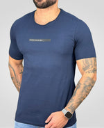 Camiseta Azul Marinho Casual Masculina Risk Uv - Acostamento