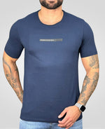 Camiseta Azul Marinho Casual Masculina Risk Uv - Acostamento