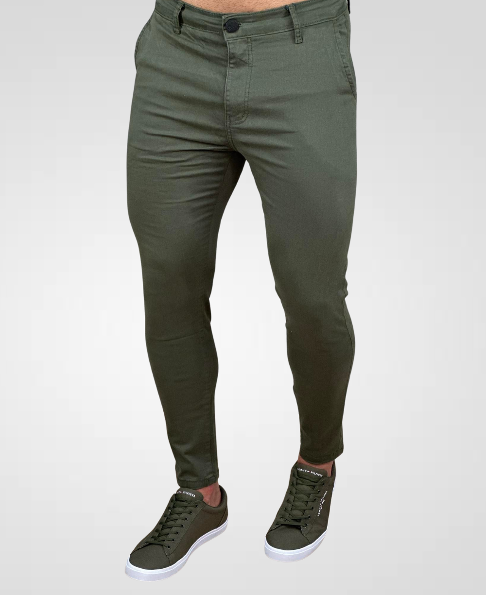Calça Alfaiataria Sarja Verde Masculina Super Skinny- Codi Jeans