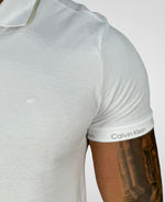 Camisa Polo Branca Masculina Logo Handle da Calvin Klein