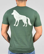 Camiseta Verde Casual Masculina Lobo Costas - Acostamento