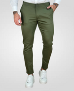 Calça Alfaiataria Verde Militar Masculina Com Regulagem - Per Pochi