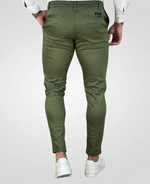 Calça Alfaiataria Verde Militar Masculina Com Regulagem - Per Pochi