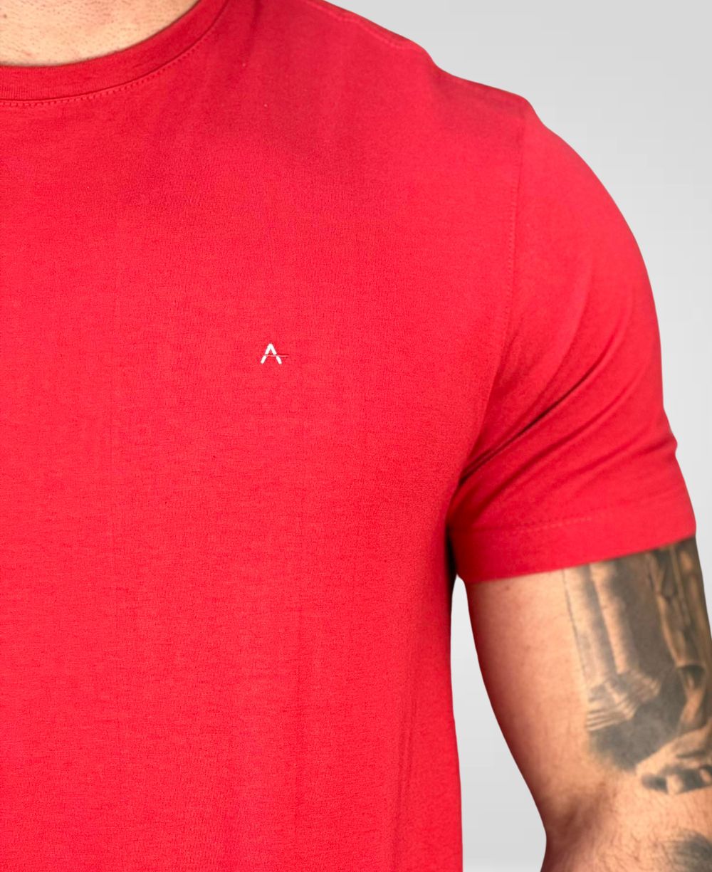 Camiseta Vermelho Masculina Malha Regular - Aramis