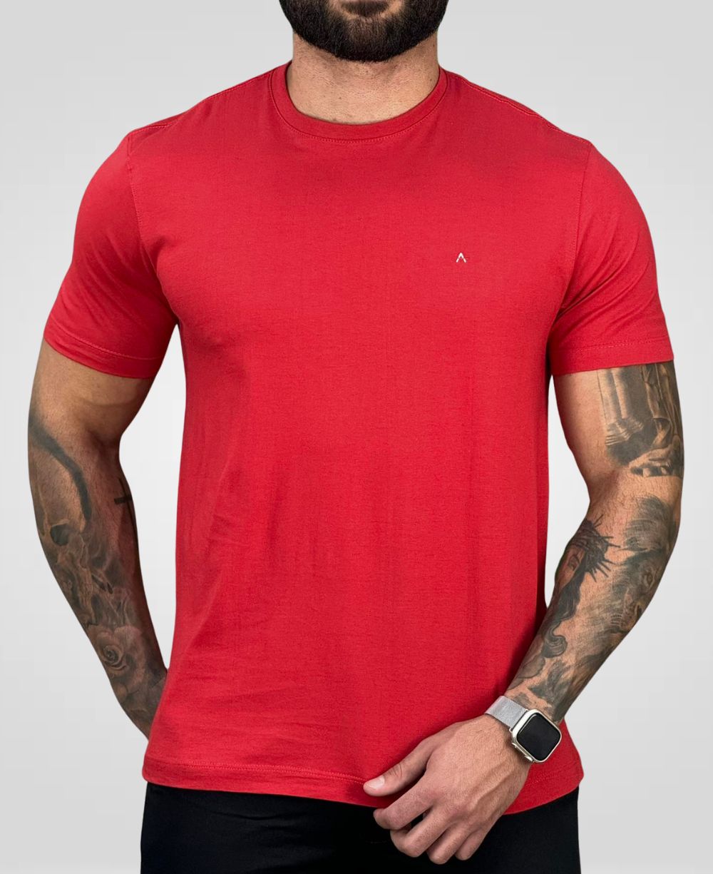 Camiseta Vermelho Masculina Malha Regular - Aramis