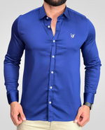 Camisa Manga Longa Azul  Masculina Social - BRATE INFINITY