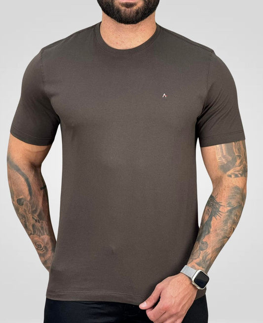 Camiseta Marrom Masculina Malha Regular - Aramis