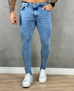 Calça Jeans Claro Masculina Lisa Super Skinny - City Denim