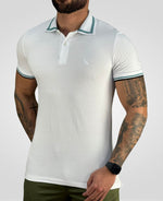Camisa Polo Branco Masculina Line Collar - Acostamento