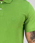 Camisa Polo Verde Hortelã Masculina Logo Wolf - Acostamento