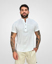 Camisa Bata Branca Masculina Básica - Per Pochi
