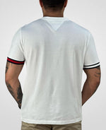 Camiseta Branca Piquet Detalhe Na Manga Masculina Regular Fit - Tommy Hilfiger