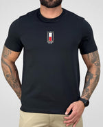 Camiseta Preto Bordada Bandeira Vertical Regular Fit - Tommy Hilfiger
