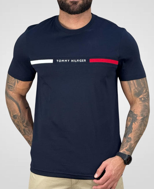 Camiseta Azul Marinho Masculina Chest Insert Tee - Tommy Hilfiger