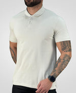 Camisa Polo Caqui Claro Masculina Logo Ck - Calvin Klein