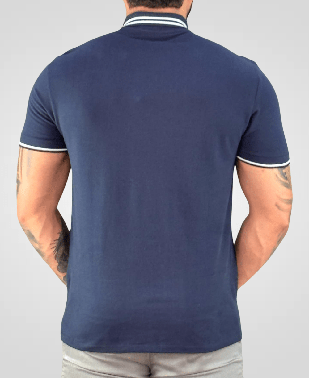 Camisa Polo Azul Marinho Masculina Piquet New Classic - Aramis