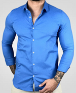 Camisa Social Azul Céu Masculina Básica - Fdvixx