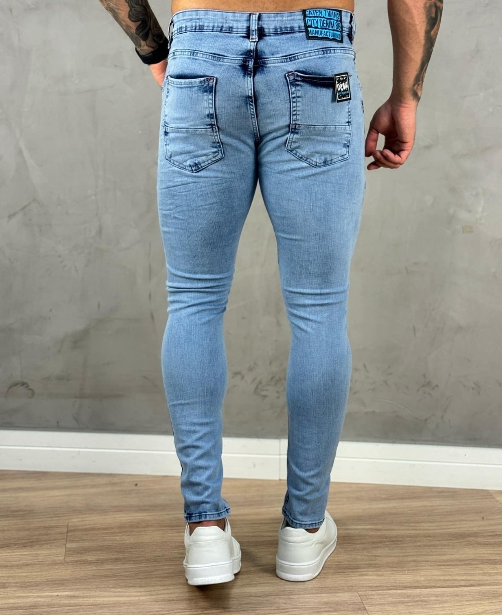 Calça Jeans Claro Masculina Lisa Super Skinny - City Denim