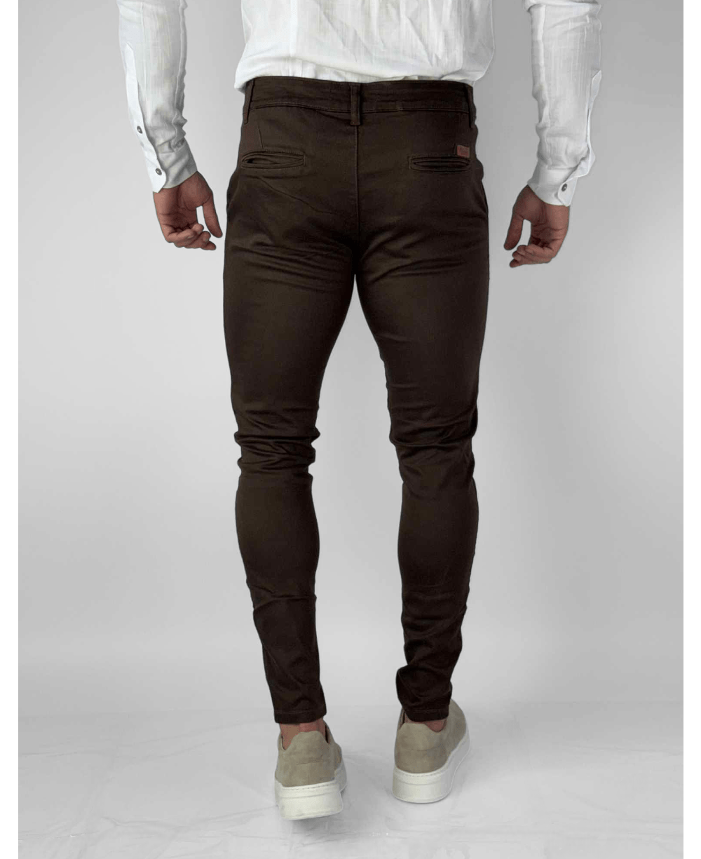 Calça Alfaiataria Marrom Masculina Super Skinny - Paladho´s Jeans