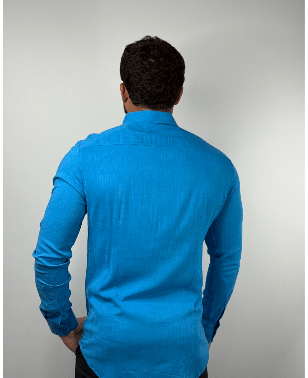 Camisa Dubai Azul Bebê Masculino Viscolinho - Per Pochi