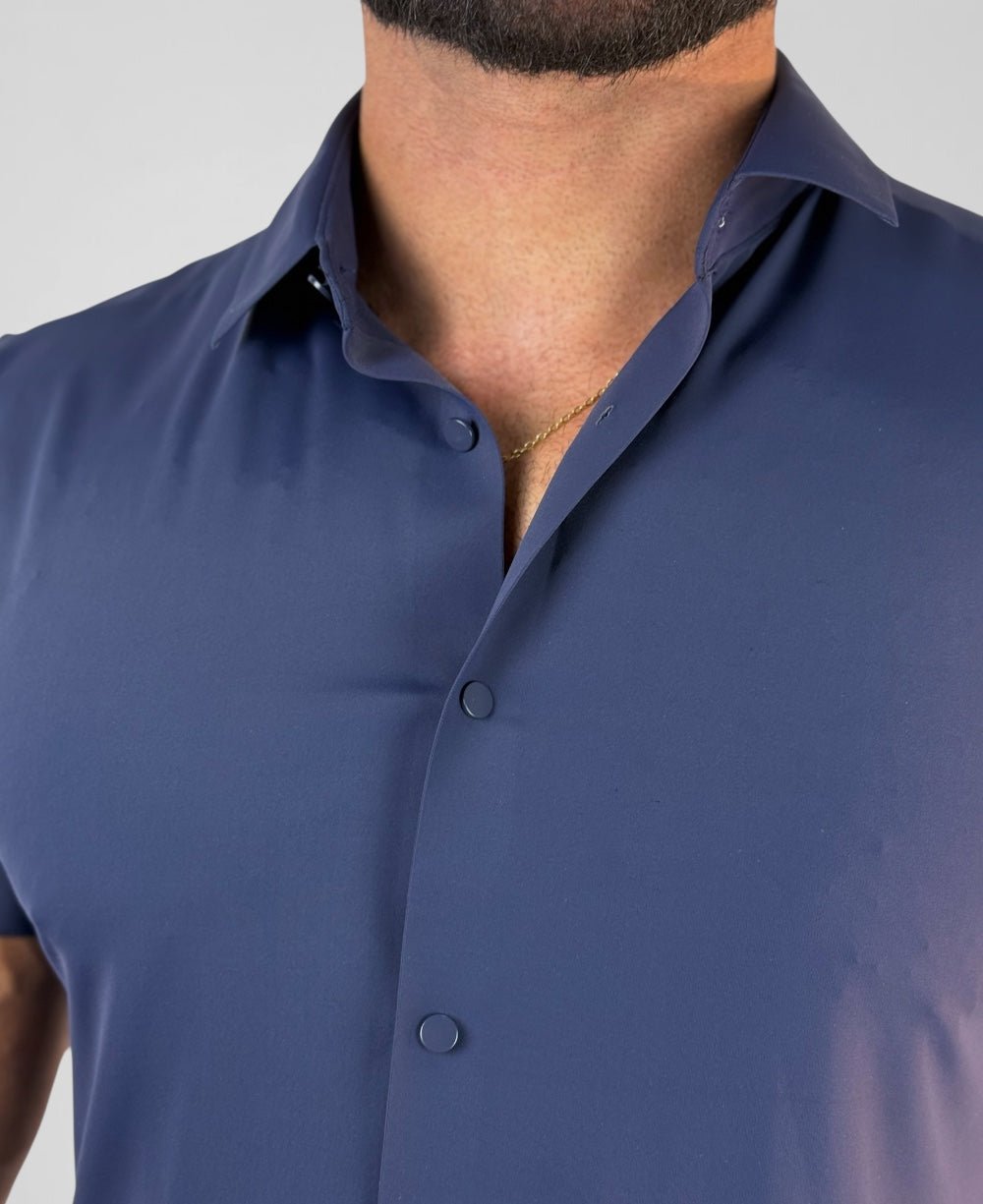 Camisa Tech Poliamida sem Costura Azul Marinho - Per Pochi