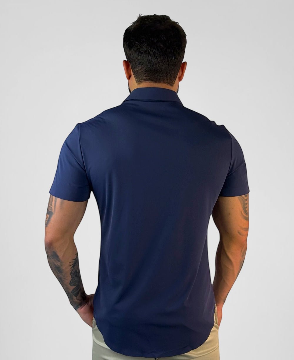 Camisa Tech Poliamida sem Costura Azul Marinho - Per Pochi
